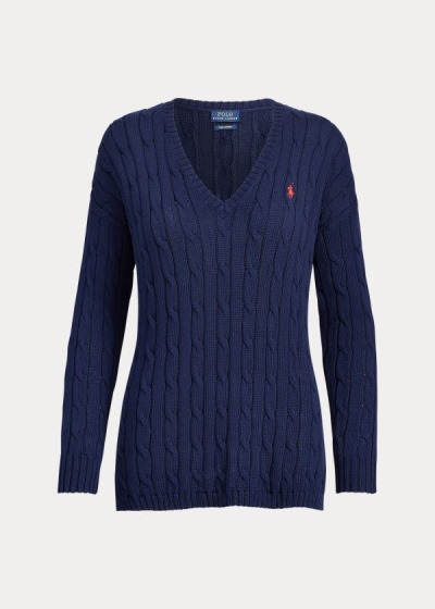 Suéter Polo Ralph Lauren Cable-Knit Side-Slit Mulher 50941-IRFP